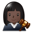 Woman Judge Emoji with Dark Skin Tone, Samsung style