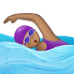 Woman Swimming Emoji with Medium Skin Tone, Samsung style