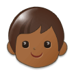 Child Emoji with Medium-Dark Skin Tone, Samsung style
