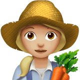 Woman Farmer Emoji with Medium-Light Skin Tone, Apple style