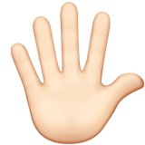 Hand with Fingers Splayed Emoji with Light Skin Tone, Apple style