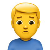 Man Frowning Emoji, Apple style
