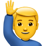 Man Raising Hand Emoji, Apple style