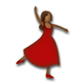 Woman Dancing Emoji with Medium-Dark Skin Tone, LG style