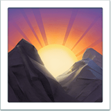 Sunrise Over Mountains Emoji, Apple style