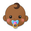 Baby Emoji with Medium-Dark Skin Tone, Samsung style