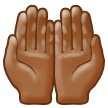 Palms Up Together Emoji with Medium-Dark Skin Tone, Samsung style