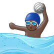 Man Playing Water Polo Emoji with Dark Skin Tone, Samsung style