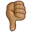 Thumbs Down Emoji with Medium Skin Tone, Samsung style