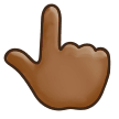 Backhand Index Pointing Up Emoji with Medium-Dark Skin Tone, Samsung style