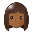 Woman Emoji with Medium-Dark Skin Tone, Samsung style