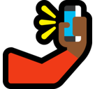 Selfie Emoji with Medium-Dark Skin Tone, Microsoft style