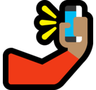 Selfie Emoji with Medium Skin Tone, Microsoft style
