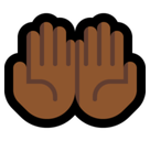 Palms Up Together Emoji with Medium-Dark Skin Tone, Microsoft style