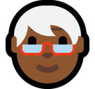 Older Person Emoji with Medium-Dark Skin Tone, Microsoft style