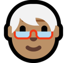 Older Person Emoji with Medium Skin Tone, Microsoft style