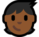 Child Emoji with Medium-Dark Skin Tone, Microsoft style