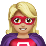 Superhero Emoji with Medium-Light Skin Tone, Apple style