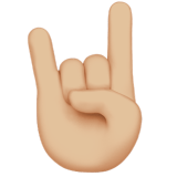 Sign of the Horns Emoji with Medium-Light Skin Tone, Apple style
