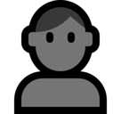 Bust in Silhouette Emoji, Microsoft style