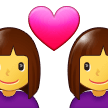 Couple with Heart: Woman, Woman Emoji, Samsung style