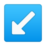 Down-Left Arrow Emoji, Google style
