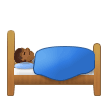 Person in Bed Emoji with Medium-Dark Skin Tone, Samsung style
