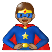 Superhero Emoji with Medium Skin Tone, Samsung style