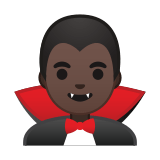 Man Vampire Emoji with Dark Skin Tone, Google style
