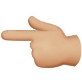 Backhand Index Pointing Left Emoji with Medium-Light Skin Tone, Apple style