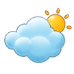 Sun Behind Cloud Emoji, Samsung style