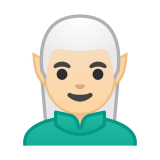 Man Elf Emoji with Light Skin Tone, Google style