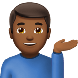 Man Tipping Hand Emoji with Medium-Dark Skin Tone, Apple style