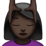 Woman Getting Massage Emoji with Dark Skin Tone, Apple style