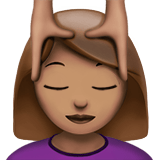 Woman Getting Massage Emoji with Medium Skin Tone, Apple style