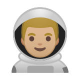 Man Astronaut Emoji with Medium-Light Skin Tone, Google style