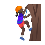 Woman Climbing Emoji with Dark Skin Tone, Google style