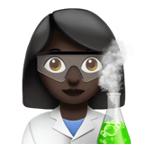 Woman Scientist Emoji with Dark Skin Tone, Apple style