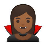 Woman Vampire Emoji with Medium-Dark Skin Tone, Google style