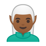 Man Elf Emoji with Medium-Dark Skin Tone, Google style