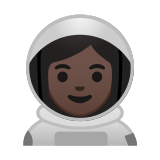 Woman Astronaut Emoji with Dark Skin Tone, Google style