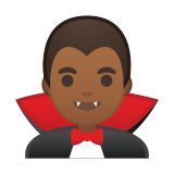 Man Vampire Emoji with Medium-Dark Skin Tone, Google style