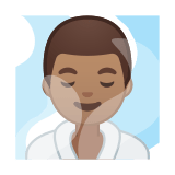 Man in Steamy Room Emoji with Medium Skin Tone, Google style