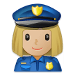 Woman Police Officer Emoji with Medium-Light Skin Tone, Samsung style
