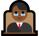 Man Judge Emoji with Medium-Dark Skin Tone, Microsoft style