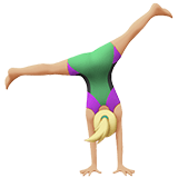 Woman Cartwheeling Emoji with Medium-Light Skin Tone, Apple style