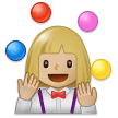 Woman Juggling Emoji with Medium-Light Skin Tone, Samsung style