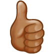 Thumbs Up Emoji with Medium Skin Tone, Samsung style