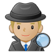 Man Detective Emoji with Medium-Light Skin Tone, Samsung style