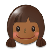 Girl Emoji with Medium-Dark Skin Tone, Samsung style